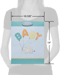 Elephant with Balloons Large Baby Gift Bag, 1 Bag
