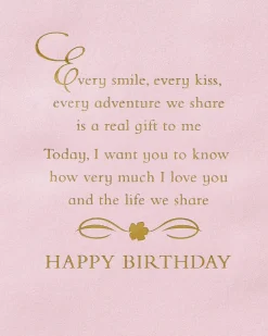 Embroidered Bouquet Birthday Greeting Card for Wife