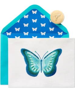Embroidered Butterfly Birthday Greeting Card