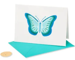 Embroidered Butterfly Birthday Greeting Card