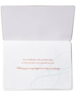 Embroidered Flower Lettering Birthday Greeting Card