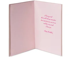Embroidered Flowers Birthday Greeting Card