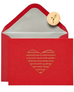 Embroidered Heart Blank Greeting Card