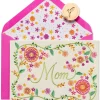 Embroidered with Flowers Birthday Greeting Card for Mom