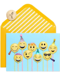 Emoji Cake Pops Birthday Greeting Card
