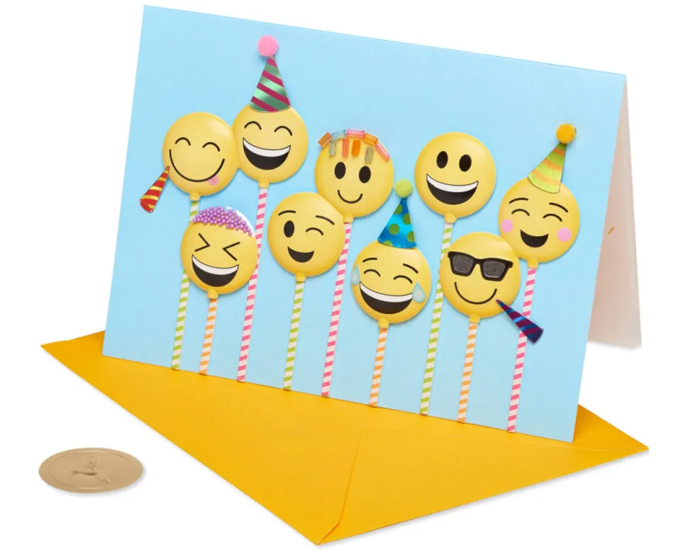 Emoji Cake Pops Birthday Greeting Card