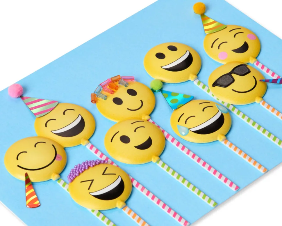 Emoji Cake Pops Birthday Greeting Card