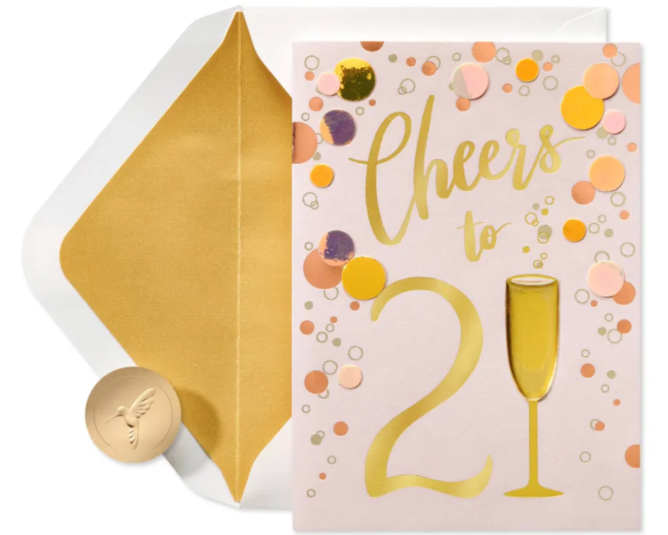 Extra Cheers 21st Birthday Greeting Card