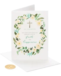 Faith and Happiness Baptism Greeting Card