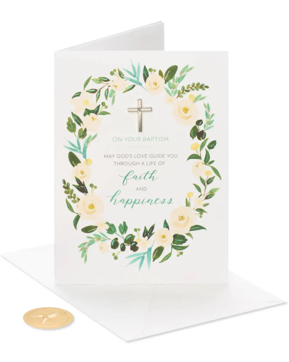 Faith and Happiness Baptism Greeting Card