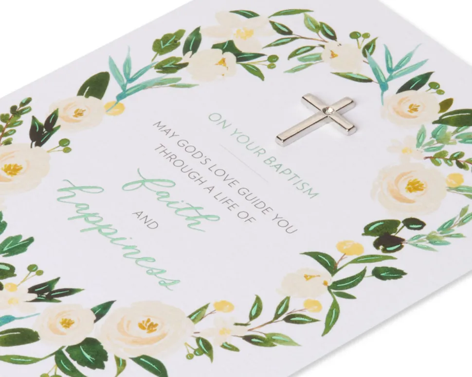 Faith and Happiness Baptism Greeting Card