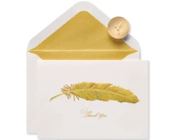 Feather Blank Thank You Greeting Card