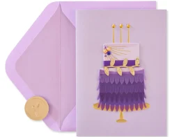 Feather Cake Birthday Greeting Card