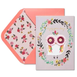 Femme Owl Birthday Greeting Card
