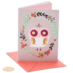 Femme Owl Birthday Greeting Card