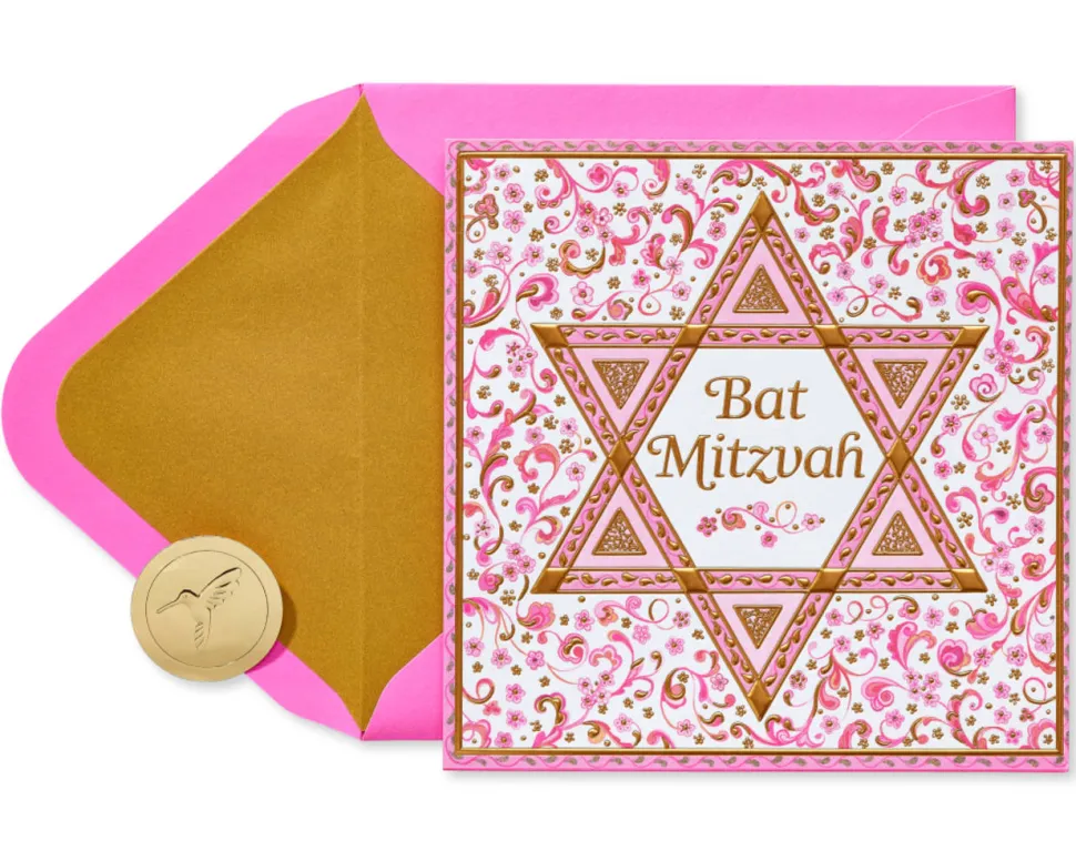 Fine Young Woman Bat Mitzvah Greeting Card
