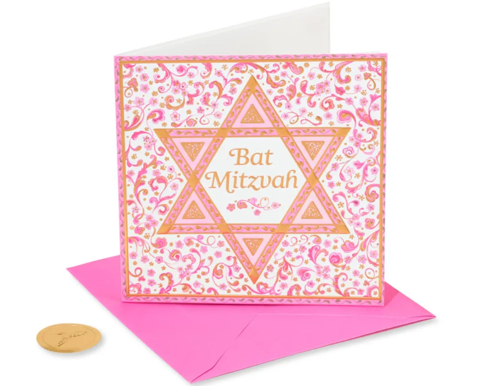 Fine Young Woman Bat Mitzvah Greeting Card