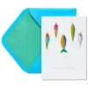 Fish on Hooks Birthday Greeting Card