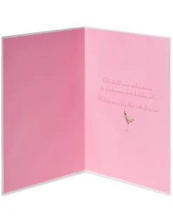 Flamingo Dress Birthday Greeting Card- Designed by Bella Pilar