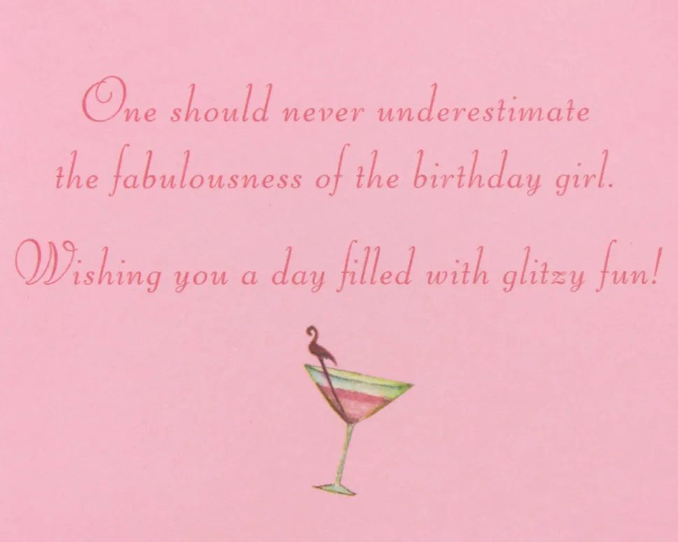 Flamingo Dress Birthday Greeting Card- Designed by Bella Pilar