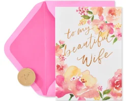 Floral Anniversary Greeting Card for Wife