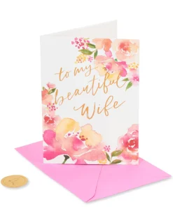 Floral Anniversary Greeting Card for Wife