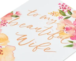 Floral Anniversary Greeting Card for Wife