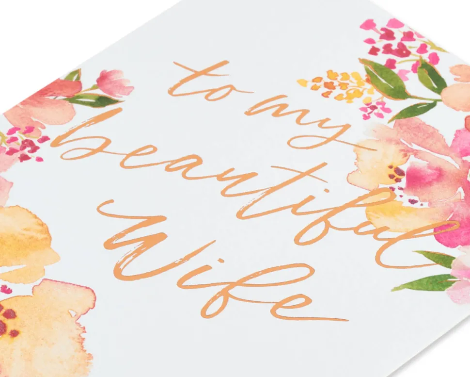 Floral Anniversary Greeting Card for Wife