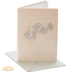 Floral Applique Wedding Greeting Card
