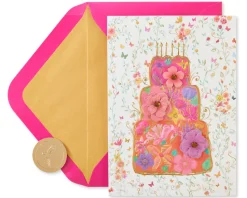 Floral Birthday Cake Birthday Greeting Card – Designed by House of Turnowsky