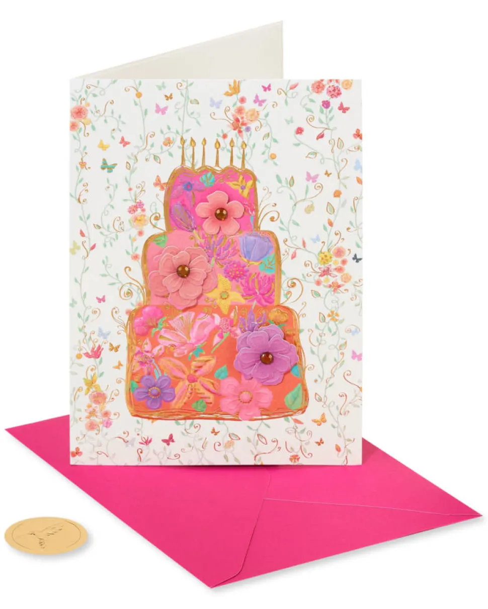 Floral Birthday Cake Birthday Greeting Card – Designed by House of Turnowsky