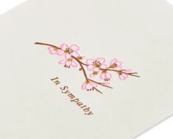 Floral Branch Blank Sympathy Greeting Card