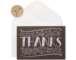 Floral Chalkboard Thank You Boxed Blank Note Cards with Envelopes, 14-Count