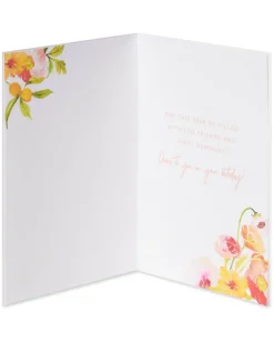 Floral Cocktail Birthday Greeting Card