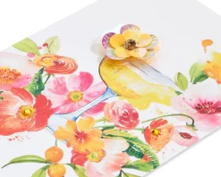 Floral Cocktail Birthday Greeting Card