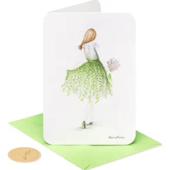 Floral Girl Greeting Cards with Envelopes – Designed by Bella Pilar and In Partnership with BCRF, 12-Count
