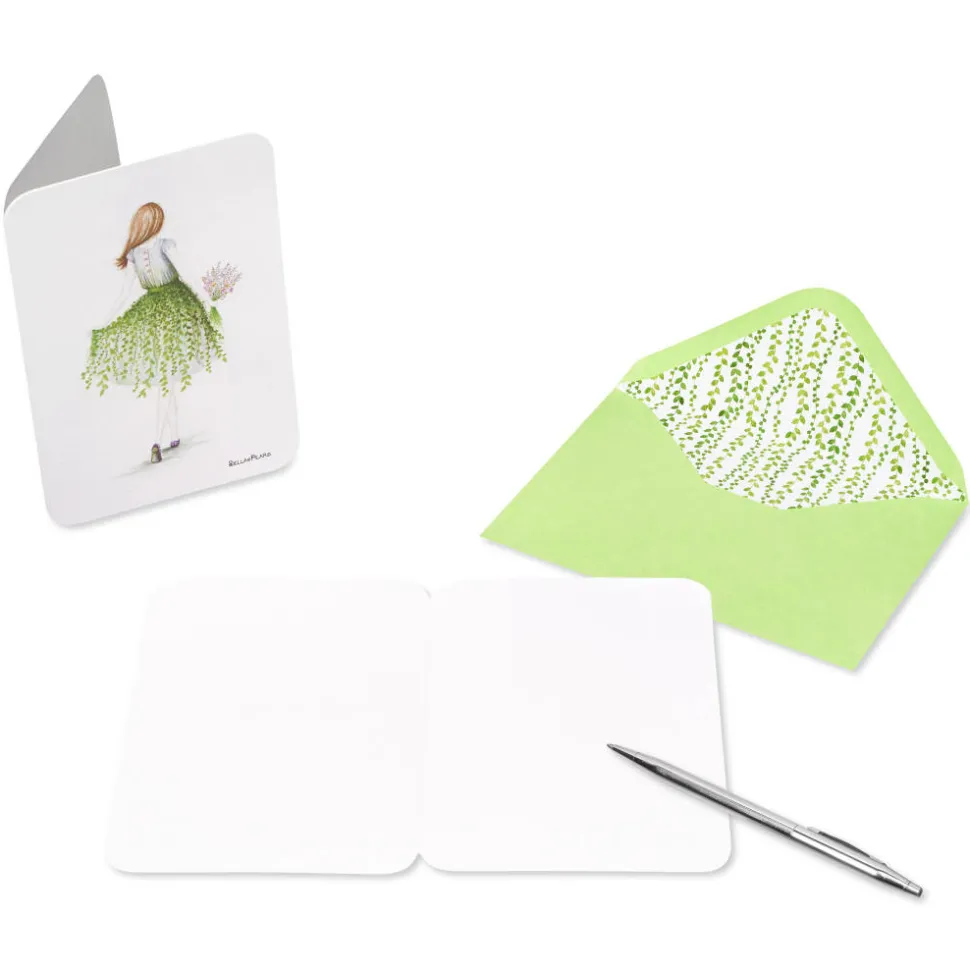 Floral Girl Greeting Cards with Envelopes – Designed by Bella Pilar and In Partnership with BCRF, 12-Count
