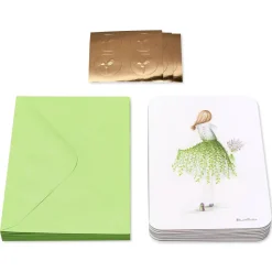Floral Girl Greeting Cards with Envelopes – Designed by Bella Pilar and In Partnership with BCRF, 12-Count