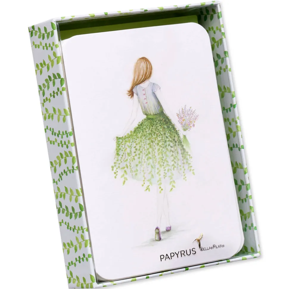 Floral Girl Greeting Cards with Envelopes – Designed by Bella Pilar and In Partnership with BCRF, 12-Count