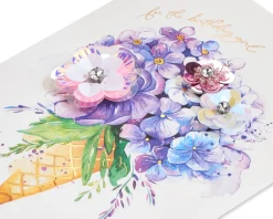Floral Ice Cream Birthday Greeting Card