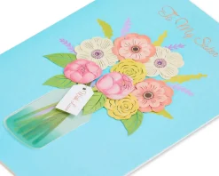 Floral In Vase Birthday Greeting Card