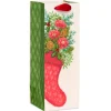 Floral Stocking Christmas Wine Gift Bag – Designed by Bella Pilar, 1 Bag