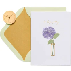 Floral Vase Sympathy Greeting Card