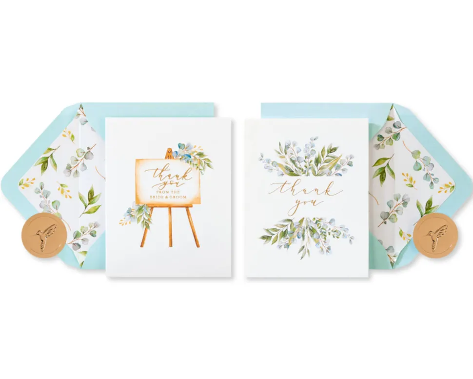 Floral Wedding Thank You Boxed Blank Note Cards with Envelopes, 20-Count