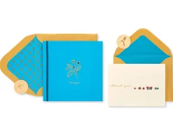 Flower and Butterfly Gems Thank You Greeting Card Bundle, 2-Count