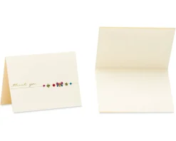 Flower and Butterfly Gems Thank You Greeting Card Bundle, 2-Count