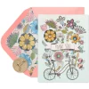 Flowers & Bike Handmade Thank You Boxed Blank Note Cards with Glitter, 8-Count