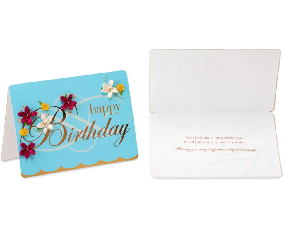 Flowers and Dessert Birthday Greeting Card Bundle for Her, 2-Count