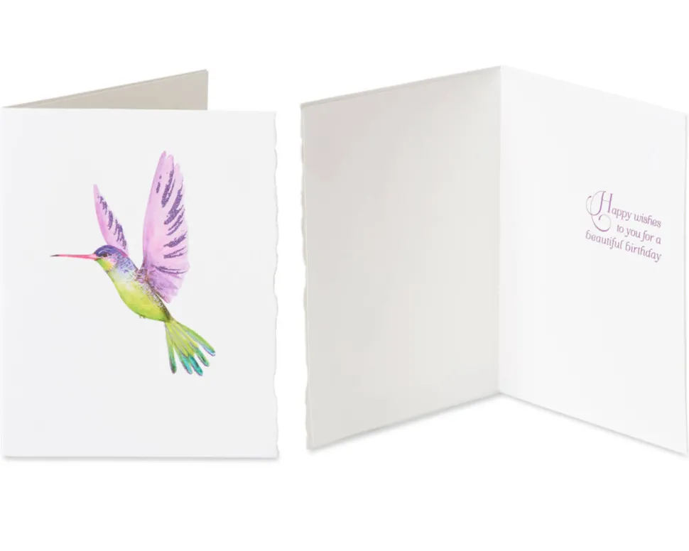 Flowers and Hummingbird Birthday Greeting Card Bundle, 2-Count