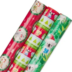 Forest Friends, Festive Friends, Koalas Holiday Wrapping Paper Rolls, 3 Rolls